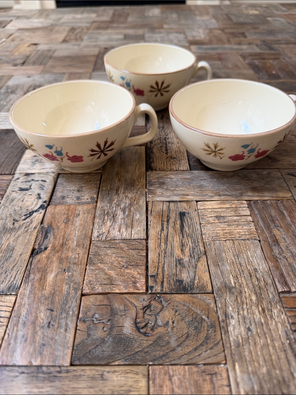 Franciscan Larkspur Flat Coffee Cup MCM Set of 3